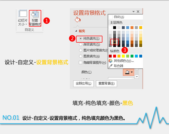 纯色填充颜色为黑色
